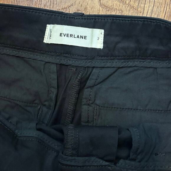 NWOT Everlane The Pleated Wide-Leg Chino In Black Size 2 - Picture 5 of 8